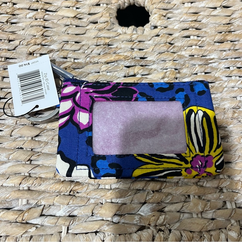 Vera Bradley Zip ID‎ Case African Violet Blue Purple NWT Wallet - Picture 1 of 5